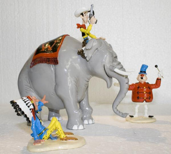 Lucky Luke sur l'éléphant du Western Circus  (5465)