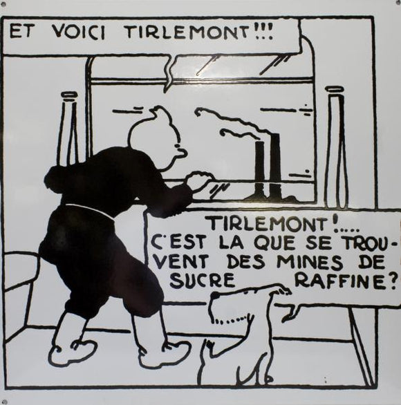 Plaque émaillée 'Tintin au Pays des Soviets - Tirlemont'