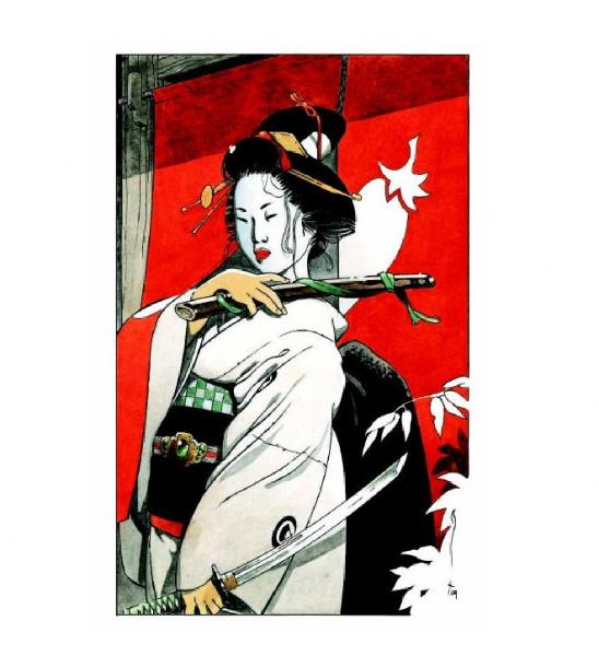Geisha au sabre court
