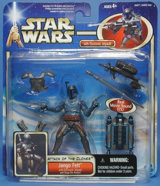 SW Saga - Jango Fett with Electronic Backpack and Snap-On Armor! - précommande