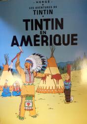 poster HERGE Tintin en Amerique