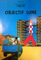 poster HERGE Tintin Objectif Lune