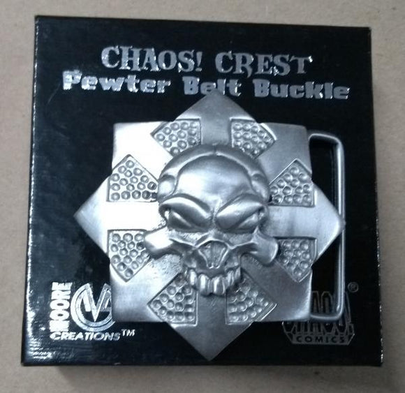 Chaos Crest Pewter Belt Buckle