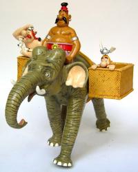 Astérix, Obélix, Idéfix et Pourquoipàh sur l'éléphant (4190)