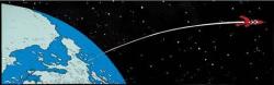 Tintin, la fusée quittant la Terre (196x55)