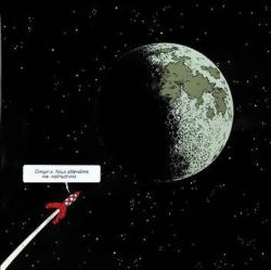Tintin, la fusée en route vers la lune (Nous attendons vos instructions) (97x97)