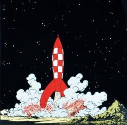 Tintin, alunissage (35x35)