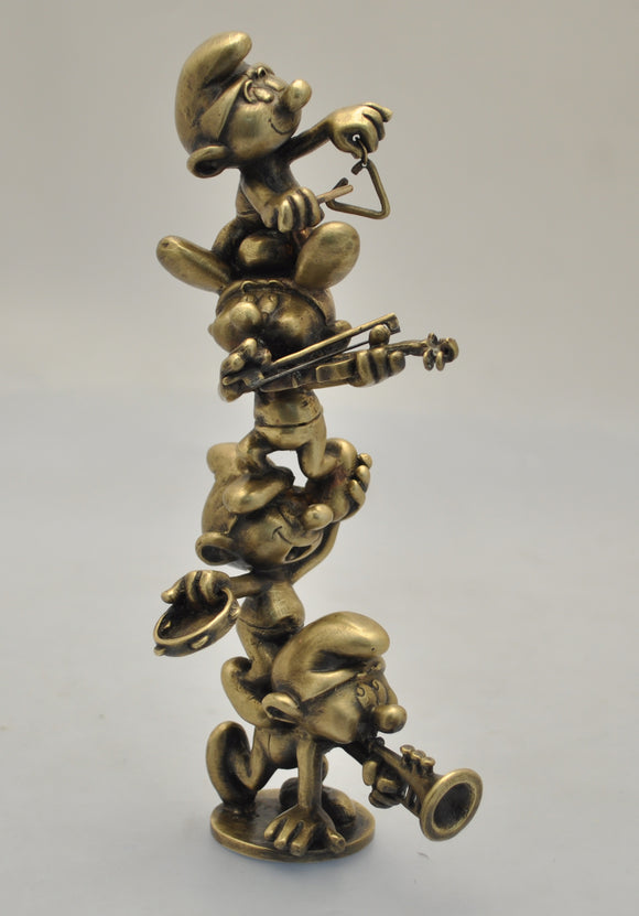 SCHTROUMPFS : LA COLONNE SCHTROUMPFS musiciens (Bronze)